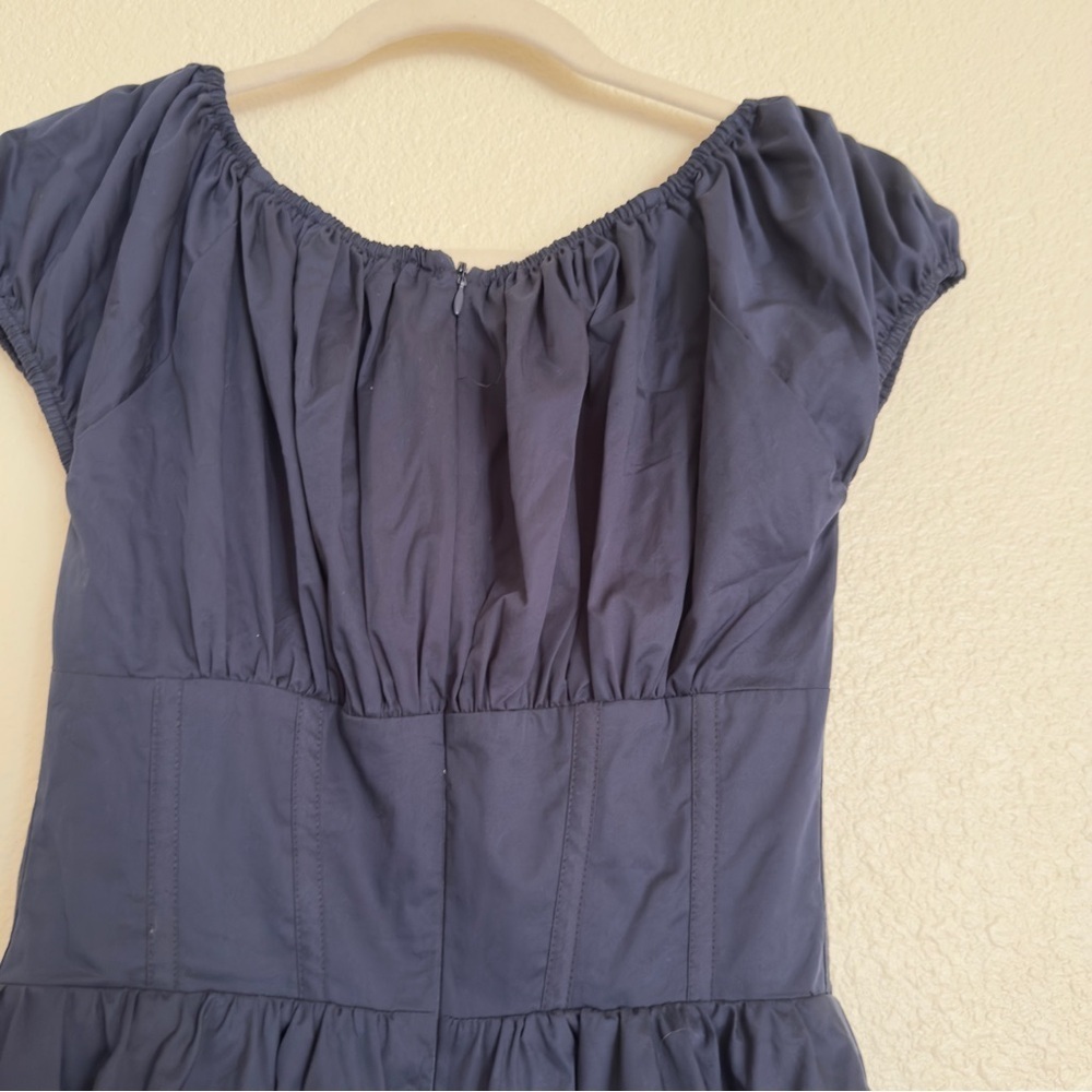 NWOT house of cb French Navy Gathered Mini Dress - Picture 10 of 11